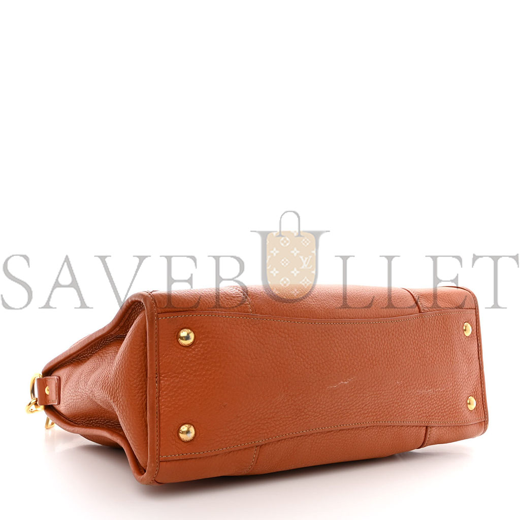 PRADA VITELLO DAINO SHOPPING SATCHEL RAME (37*22*15cm) PRADA VITELLO DAINO SHOPPING SATCHEL RAME (37*22*15cm)