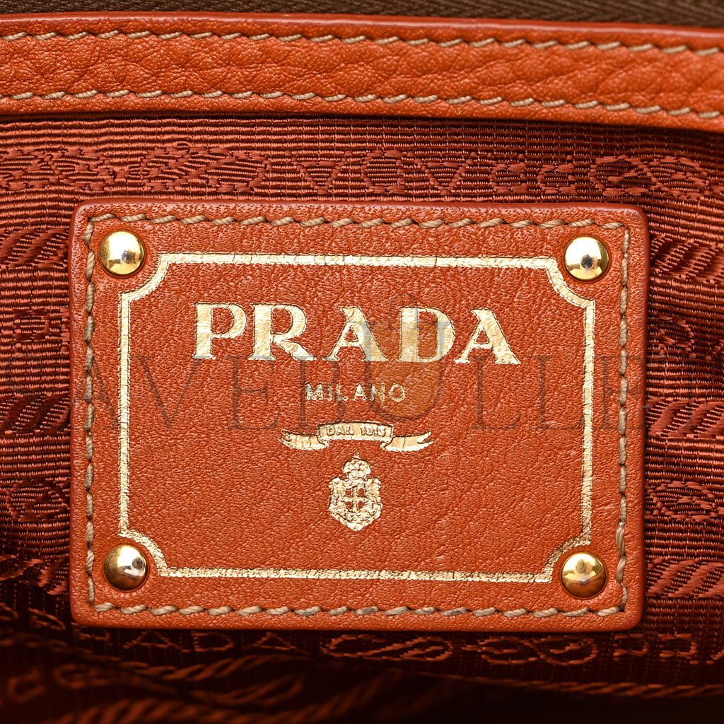 PRADA VITELLO DAINO SHOPPING SATCHEL RAME (37*22*15cm) PRADA VITELLO DAINO SHOPPING SATCHEL RAME (37*22*15cm)