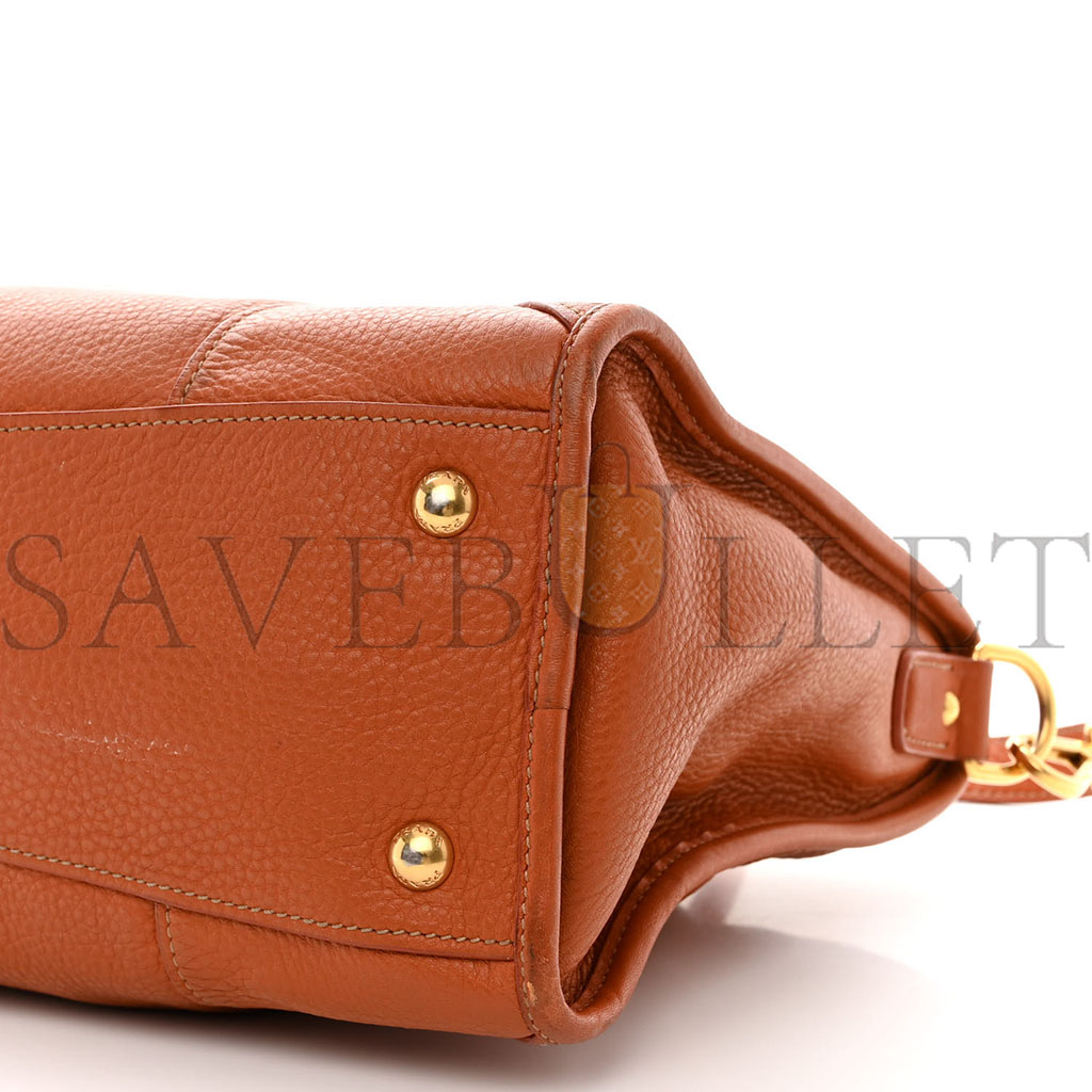 PRADA VITELLO DAINO SHOPPING SATCHEL RAME (37*22*15cm) PRADA VITELLO DAINO SHOPPING SATCHEL RAME (37*22*15cm)