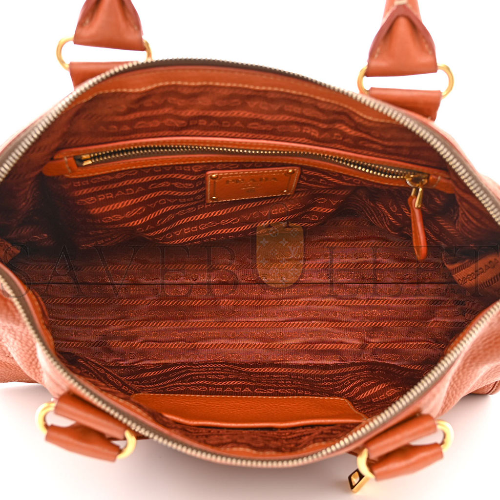 PRADA VITELLO DAINO SHOPPING SATCHEL RAME (37*22*15cm) PRADA VITELLO DAINO SHOPPING SATCHEL RAME (37*22*15cm)