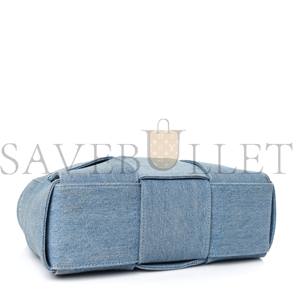 BOTTEGA VENETA DENIM MAXI INTRECCIATO MINI ARCO TOTE BLUE (27*17*11cm) BOTTEGA VENETA DENIM MAXI INTRECCIATO MINI ARCO TOTE BLUE (27*17*11cm)