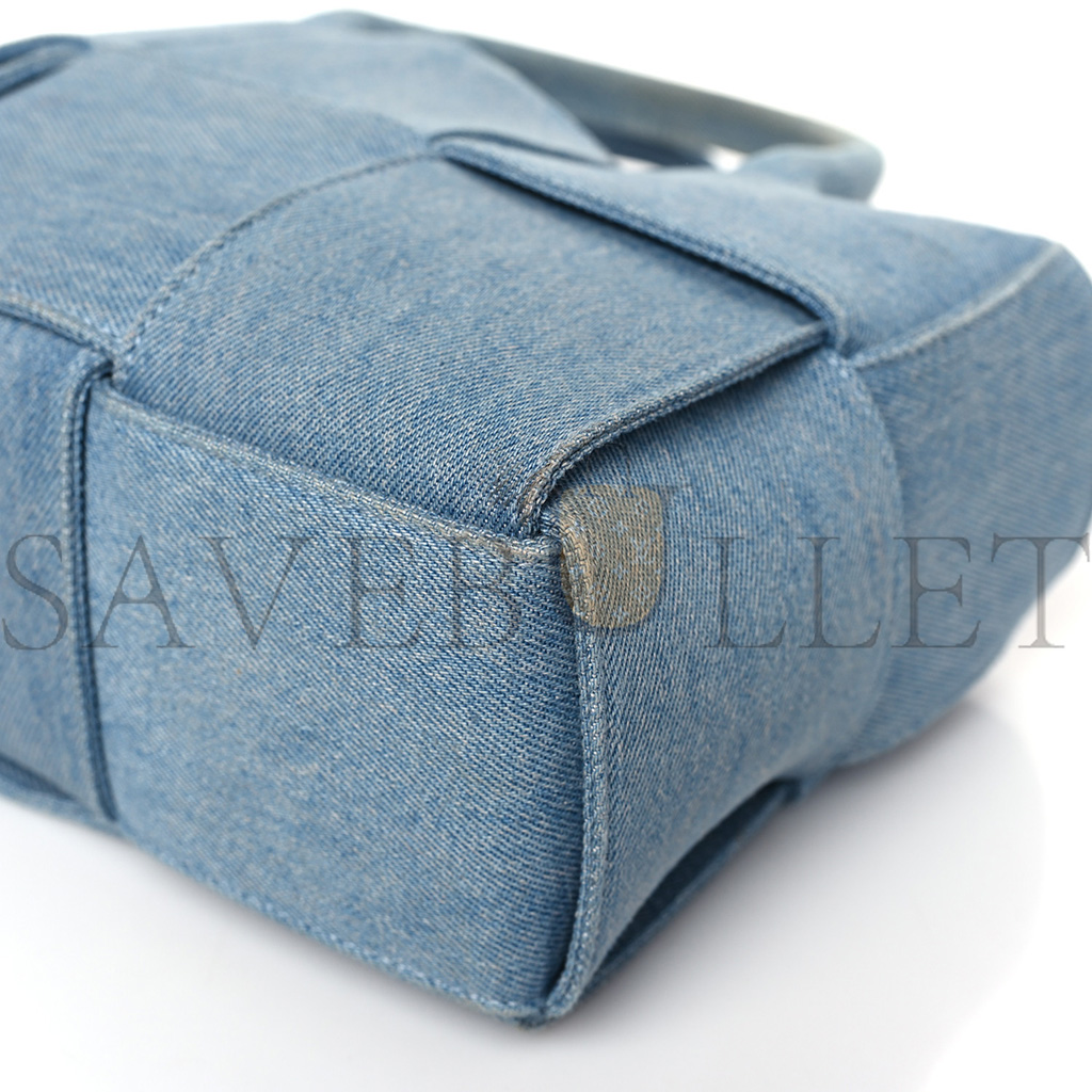 BOTTEGA VENETA DENIM MAXI INTRECCIATO MINI ARCO TOTE BLUE (27*17*11cm) BOTTEGA VENETA DENIM MAXI INTRECCIATO MINI ARCO TOTE BLUE (27*17*11cm)