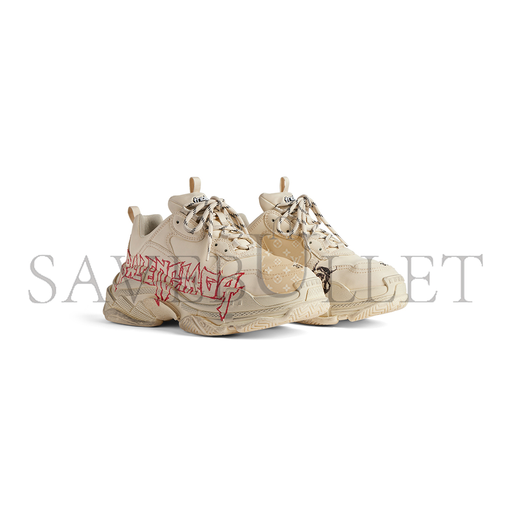 BALENCIAGA WOMEN'S TRIPLE S SNEAKER DIY METAL IN WHITE RED BLACK 524039W2FAY9016 BALENCIAGA WOMEN'S TRIPLE S SNEAKER DIY METAL IN WHITE RED BLACK 524039W2FAY9016