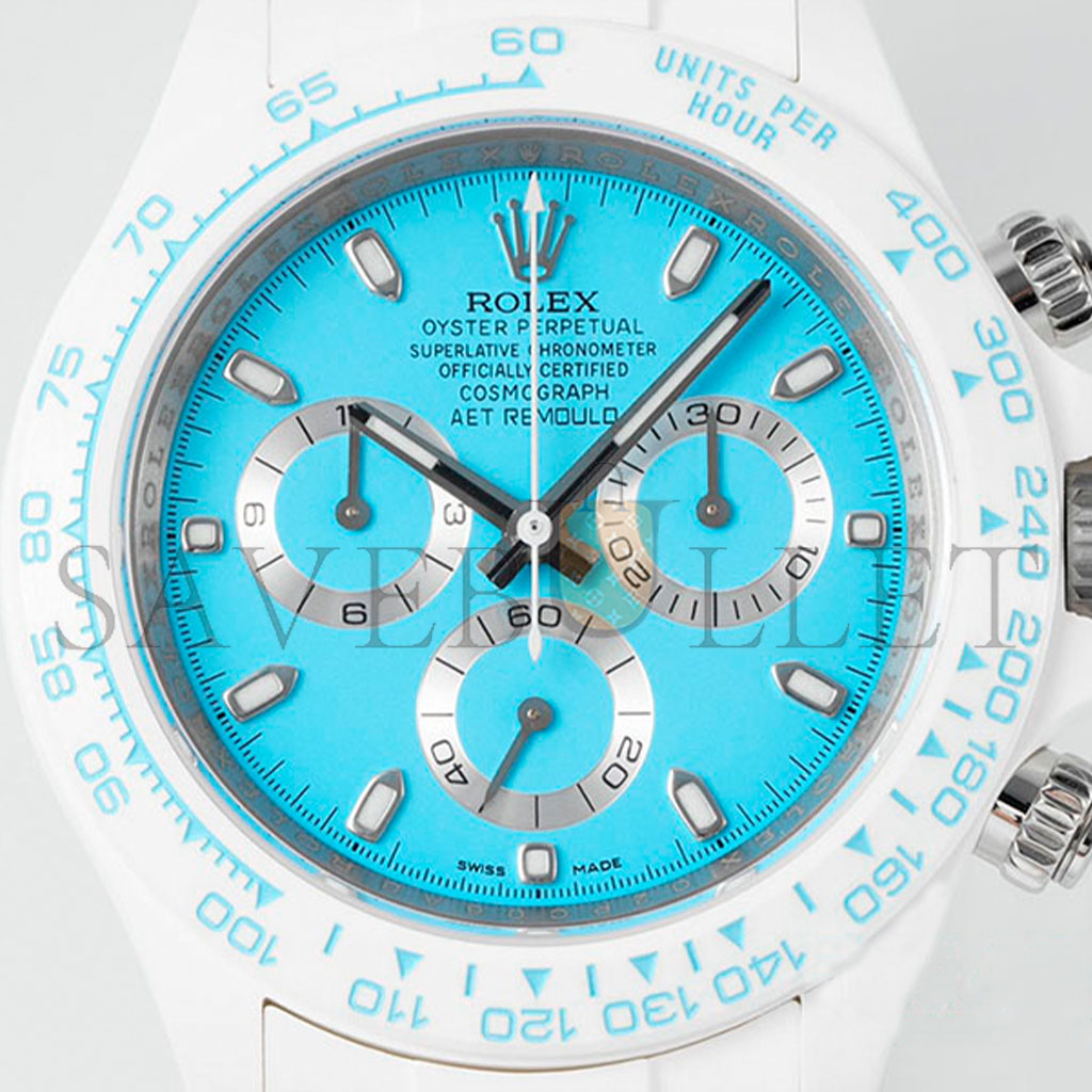 ROLEX DAYTONA BLUE AND WHITE CERAMIC WATCH N4130