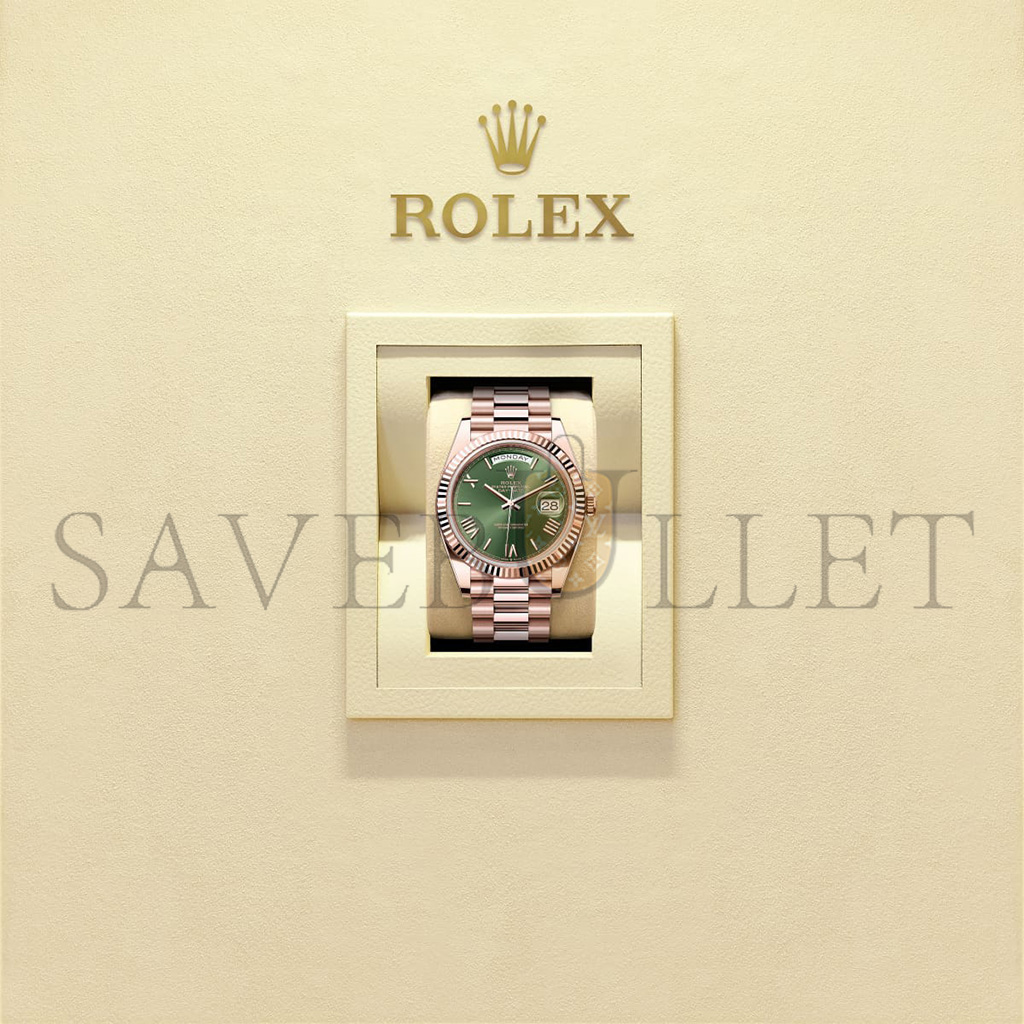 ROLEX DAY-DATE 40 OYSTER, 40 MM, EVEROSE GOLD WATCH 228235-0025 ROLEX DAY-DATE 40 OYSTER, 40 MM, EVEROSE GOLD WATCH 228235-0025
