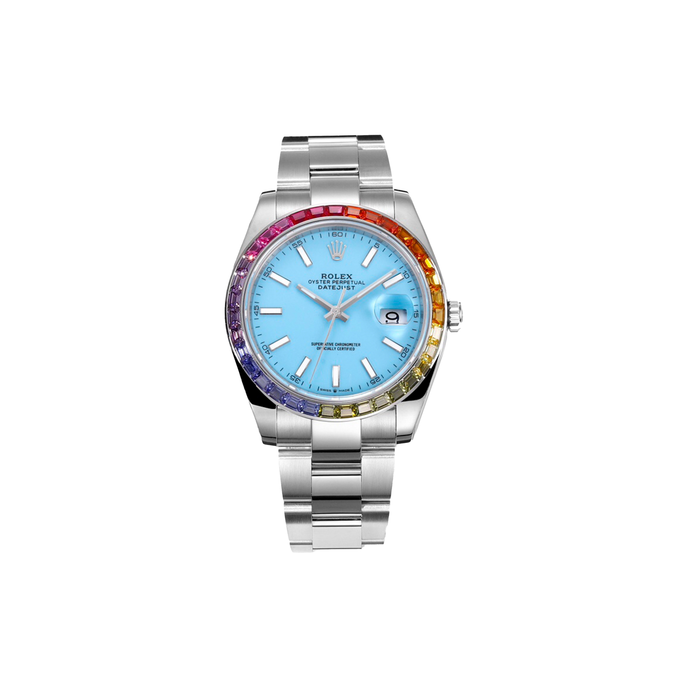 ROLEX DATEJUST RAINBOW DIAMOND BEZEL 41MM WATCH 3235