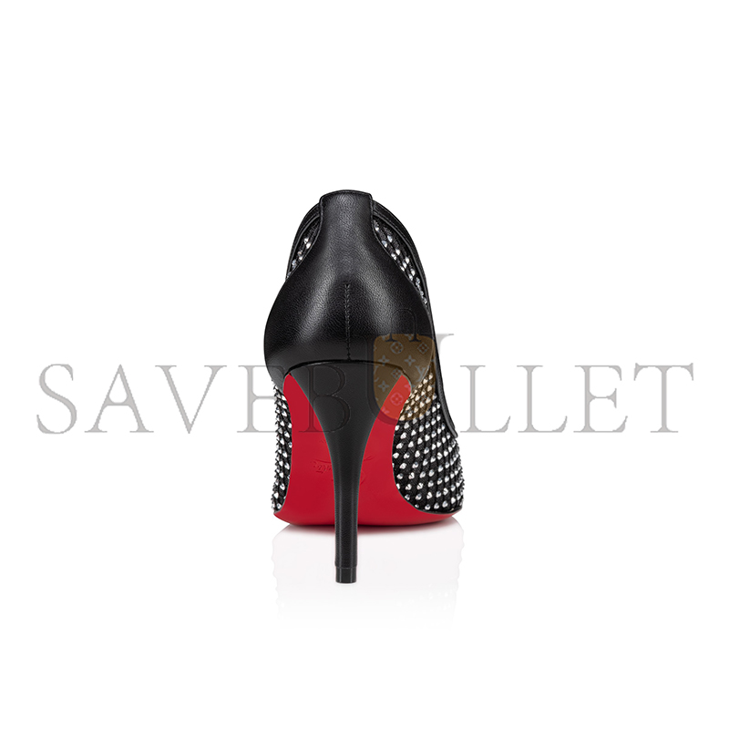CHRISTIAN LOUBOUTIN APOSTROPHA MESH STRASS 80 MM PUMPS-STRASS MESH AND NAPPA LEATHER-BLACK-WOMEN 3240170B775