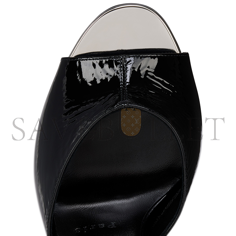 CHRISTIAN LOUBOUTIN LOCK ME UP SANDAL 100 MM STRAPPY SANDALS-VOG PATENT LEATHER-BLACK-WOMEN 1250105B439