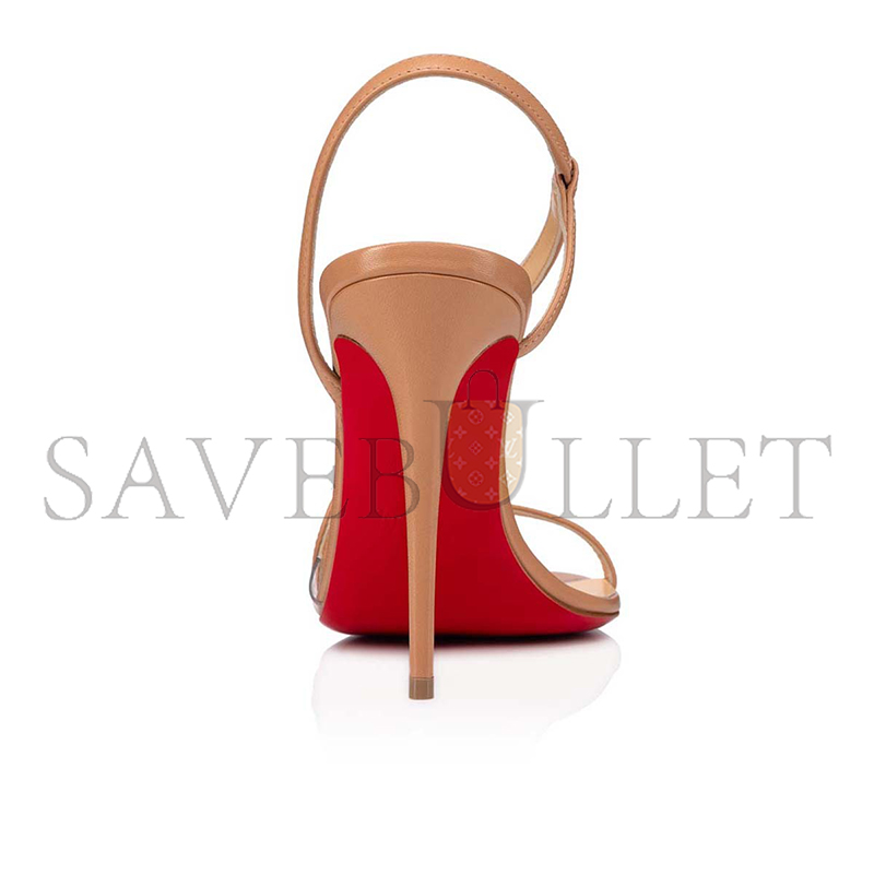 CHRISTIAN LOUBOUTIN ROSALIE 100 MM SANDALS-LEATHER AND PVC-BLUSH-WOMEN 3210190PK1A