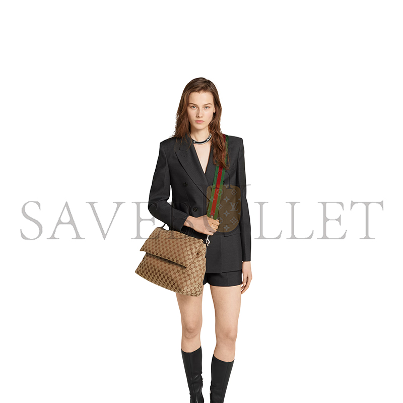 GUCCI MEDIUM GG CROSSBODY BAG WITH WEB 821616 (36*25*12cm)