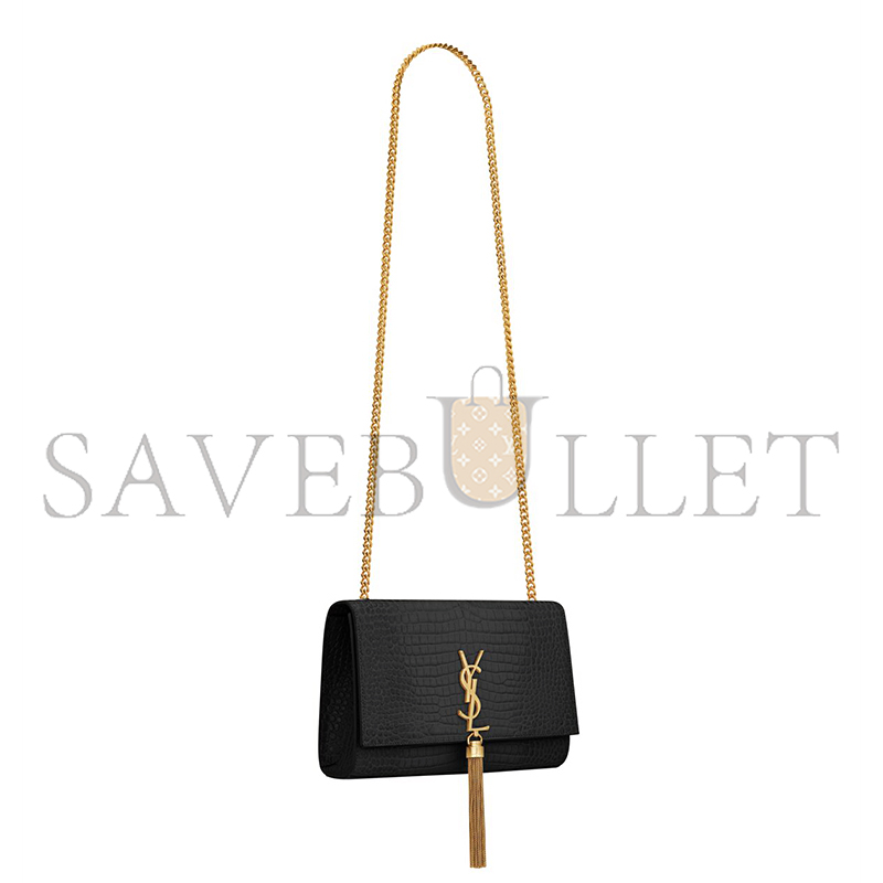 YSL KATE MEDIUM TASSEL IN CROCODILE-EMBOSSED LEATHER 354119DND0J1000 (24*14.5*5.5cm) YSL KATE MEDIUM TASSEL IN CROCODILE-EMBOSSED LEATHER 354119DND0J1000 (24*14.5*5.5cm)