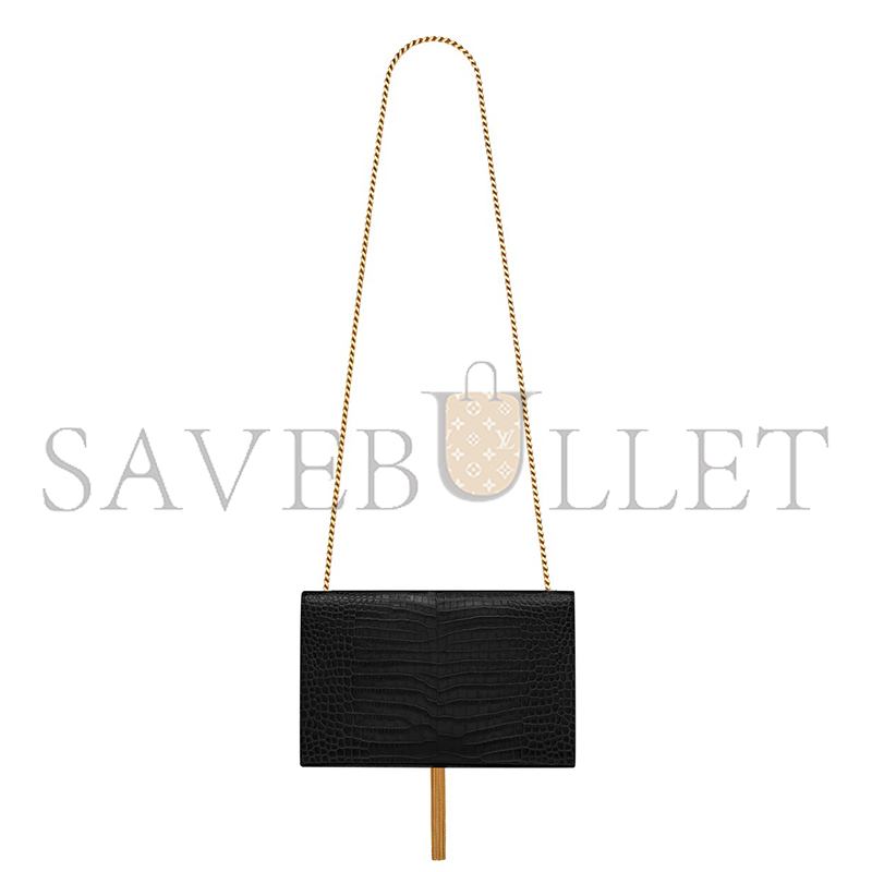YSL KATE MEDIUM TASSEL IN CROCODILE-EMBOSSED LEATHER 354119DND0J1000 (24*14.5*5.5cm) YSL KATE MEDIUM TASSEL IN CROCODILE-EMBOSSED LEATHER 354119DND0J1000 (24*14.5*5.5cm)