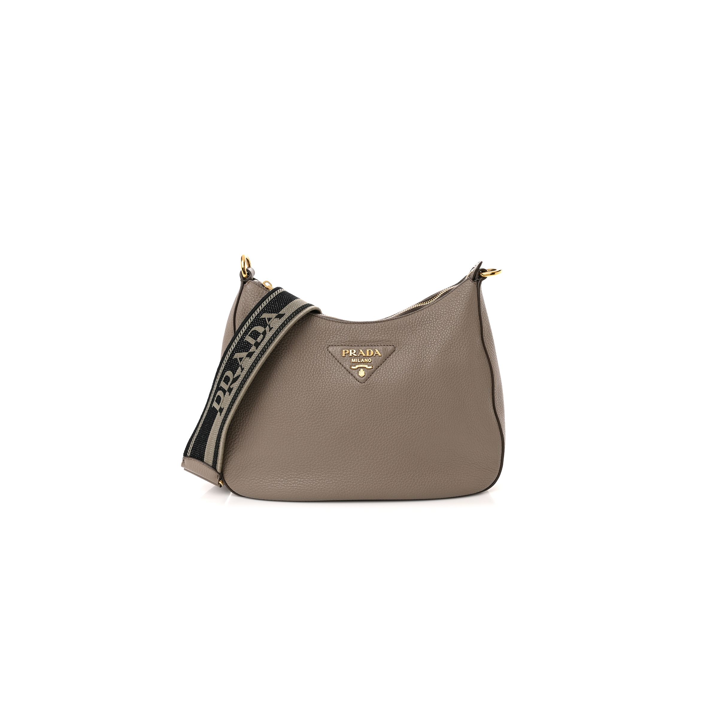 PRADA VITELLO DAINO HOBO CLAY GREY (30*25*8cm) PRADA VITELLO DAINO HOBO CLAY GREY (30*25*8cm)