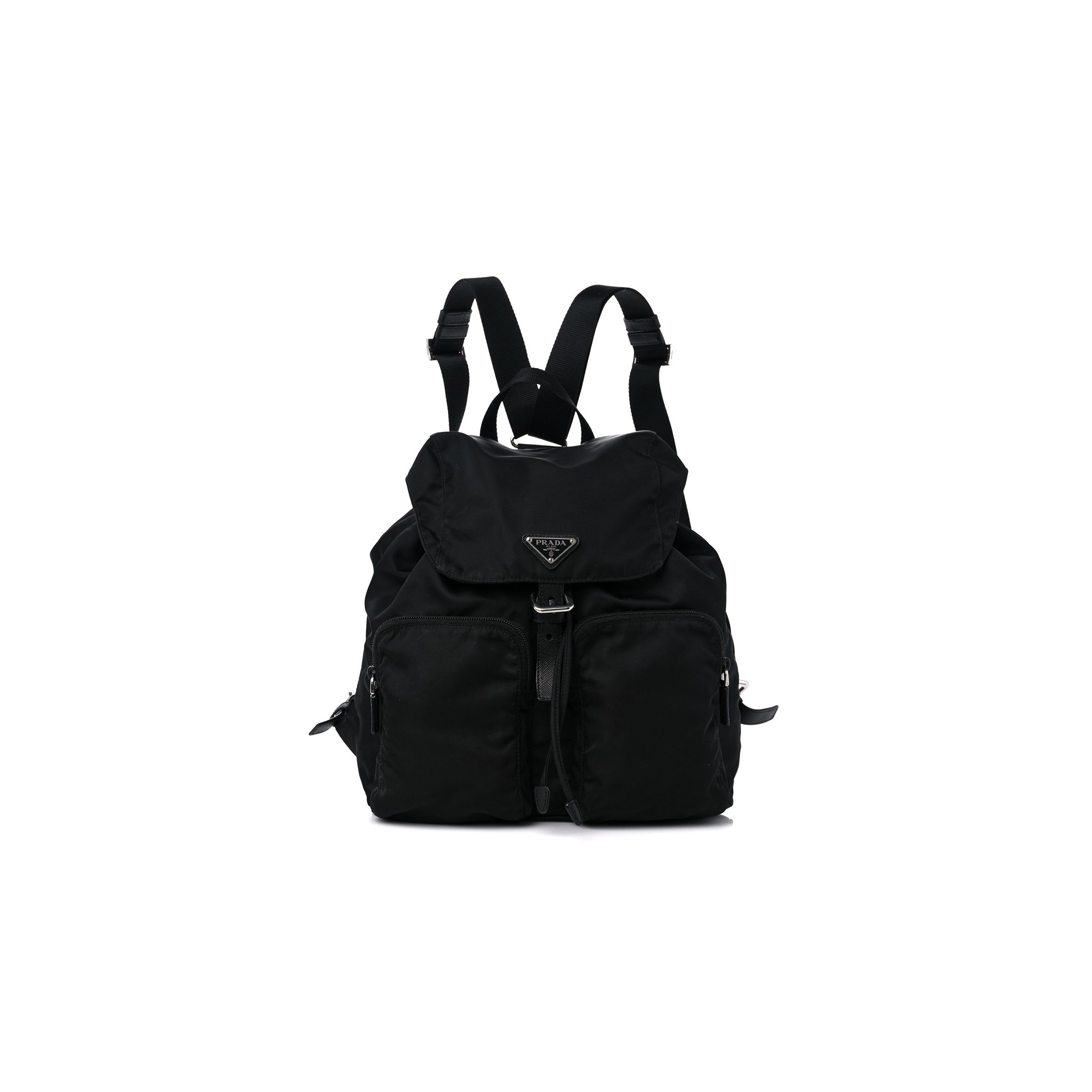 PRADA TESSUTO NYLON SAFFIANO MEDIUM BACKPACK BLACK (29*28*15cm) PRADA TESSUTO NYLON SAFFIANO MEDIUM BACKPACK BLACK (29*28*15cm)