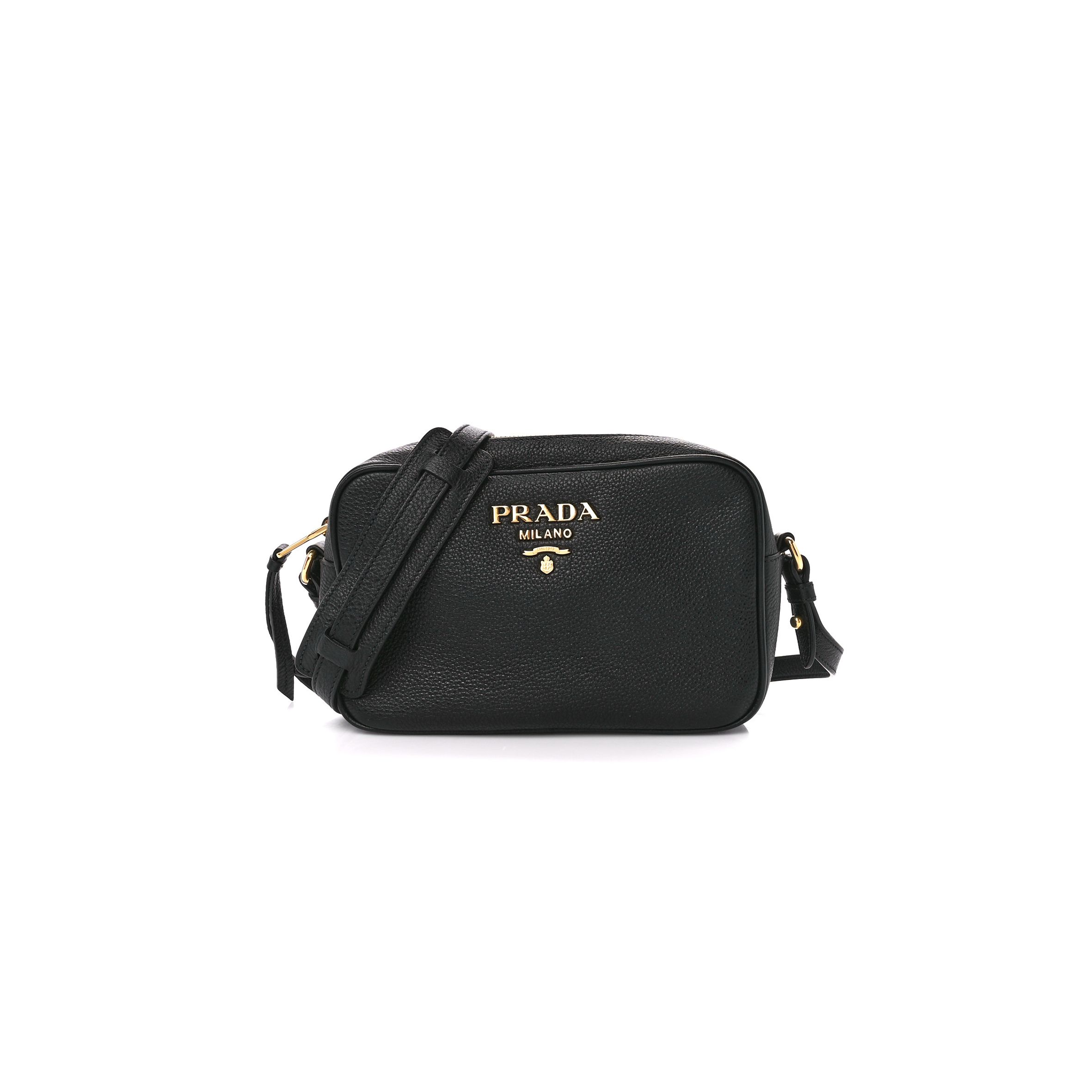 PRADA VITELLO PHENIX CAMERA BAG BLACK (20*15*8cm) PRADA VITELLO PHENIX CAMERA BAG BLACK (20*15*8cm)