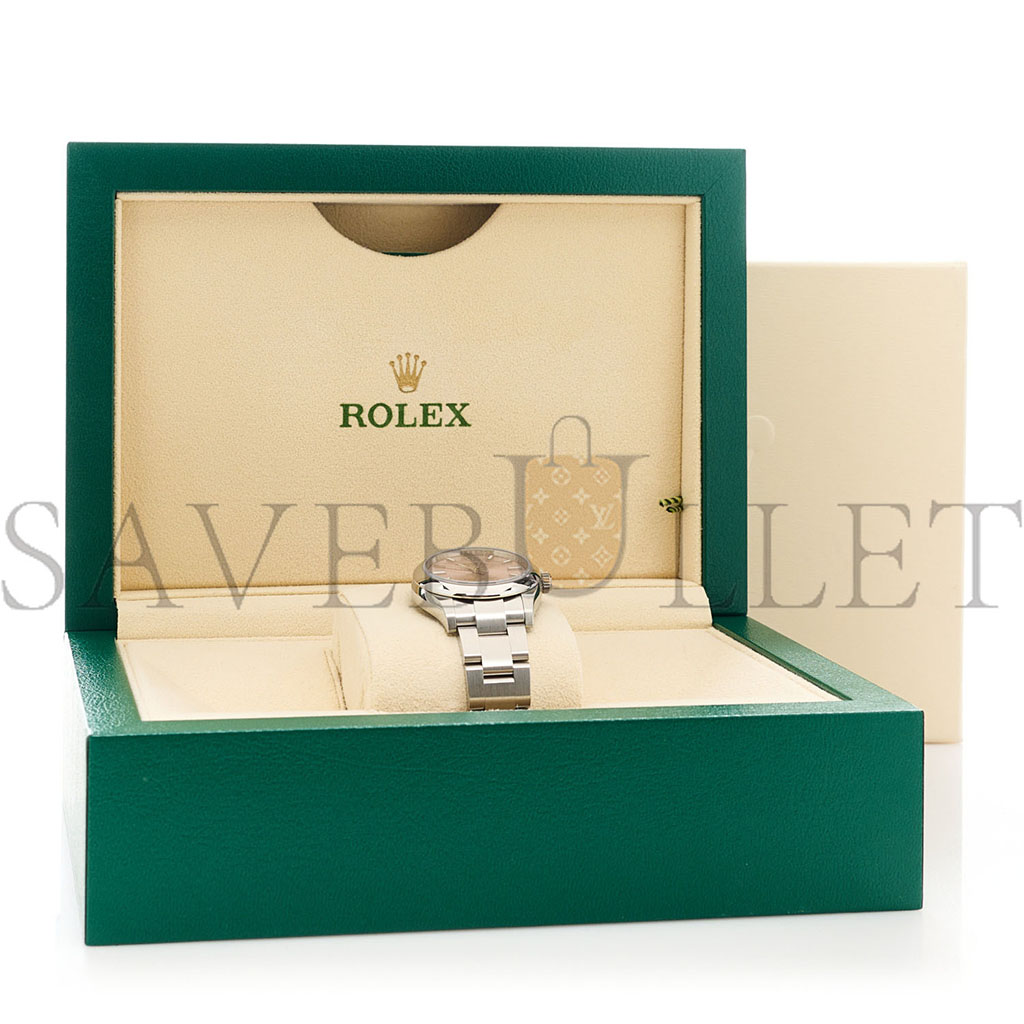 ROLEX STAINLESS STEEL 31MM OYSTER PERPETUAL WATCH PINK 277200 ROLEX STAINLESS STEEL 31MM OYSTER PERPETUAL WATCH PINK 277200