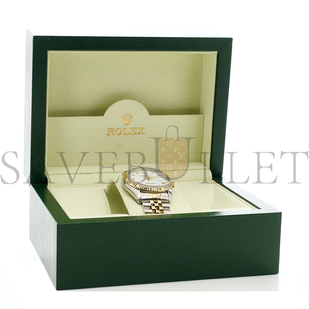 ROLEX STAINLESS STEEL 18K YELLOW GOLD 36MM OYSTER PERPETUAL DATEJUST WATCH WHITE ROMAN 16233 ROLEX STAINLESS STEEL 18K YELLOW GOLD 36MM OYSTER PERPETUAL DATEJUST WATCH WHITE ROMAN 16233