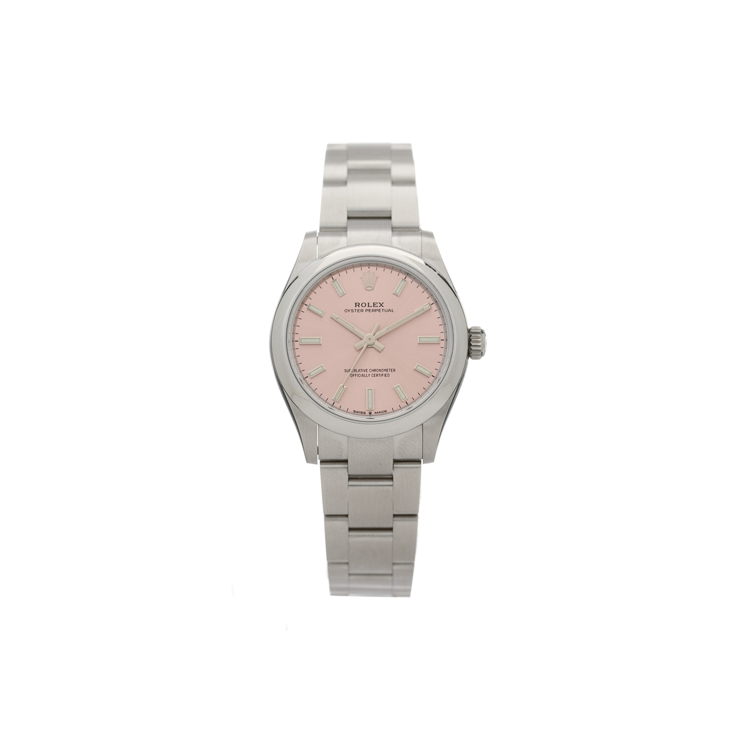 ROLEX STAINLESS STEEL 31MM OYSTER PERPETUAL WATCH PINK 277200 ROLEX STAINLESS STEEL 31MM OYSTER PERPETUAL WATCH PINK 277200