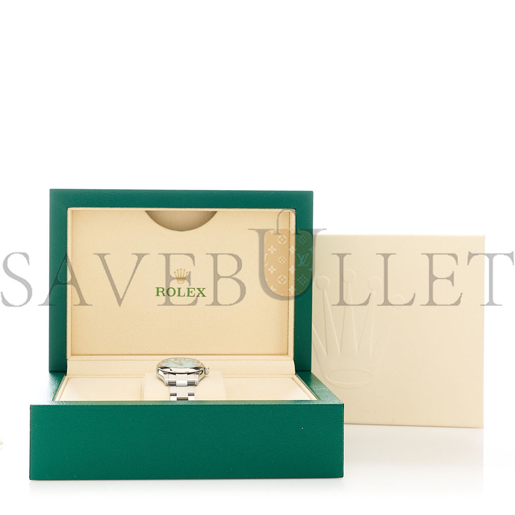 ROLEX STAINLESS STEEL 31MM OYSTER PERPETUAL WATCH TURQUOISE 277200 ROLEX STAINLESS STEEL 31MM OYSTER PERPETUAL WATCH TURQUOISE 277200