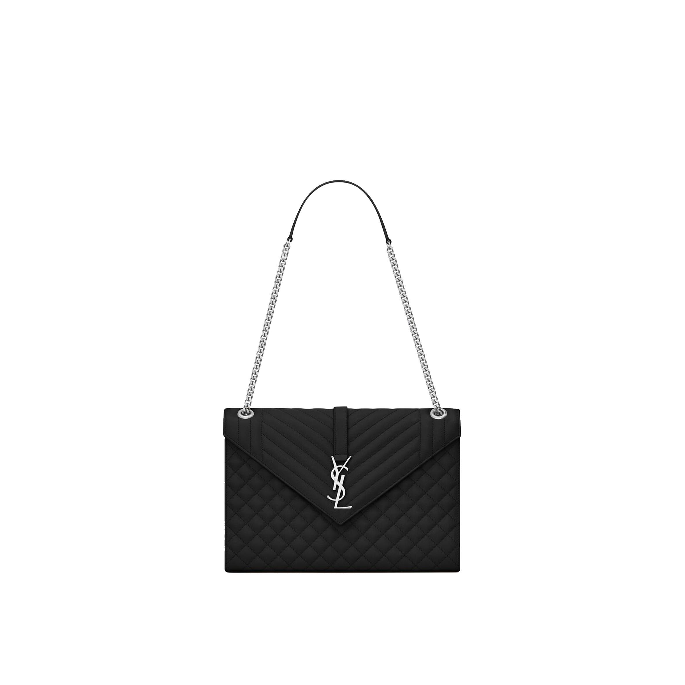 YSL ENVELOPE LARGE BAG IN MIX MATELASSÉ GRAIN DE POUDRE EMBOSSED LEATHER 600166BOW921000 (31*22*7.5cm) YSL ENVELOPE LARGE BAG IN MIX MATELASSÉ GRAIN DE POUDRE EMBOSSED LEATHER 600166BOW921000 (31*22*7.5cm)
