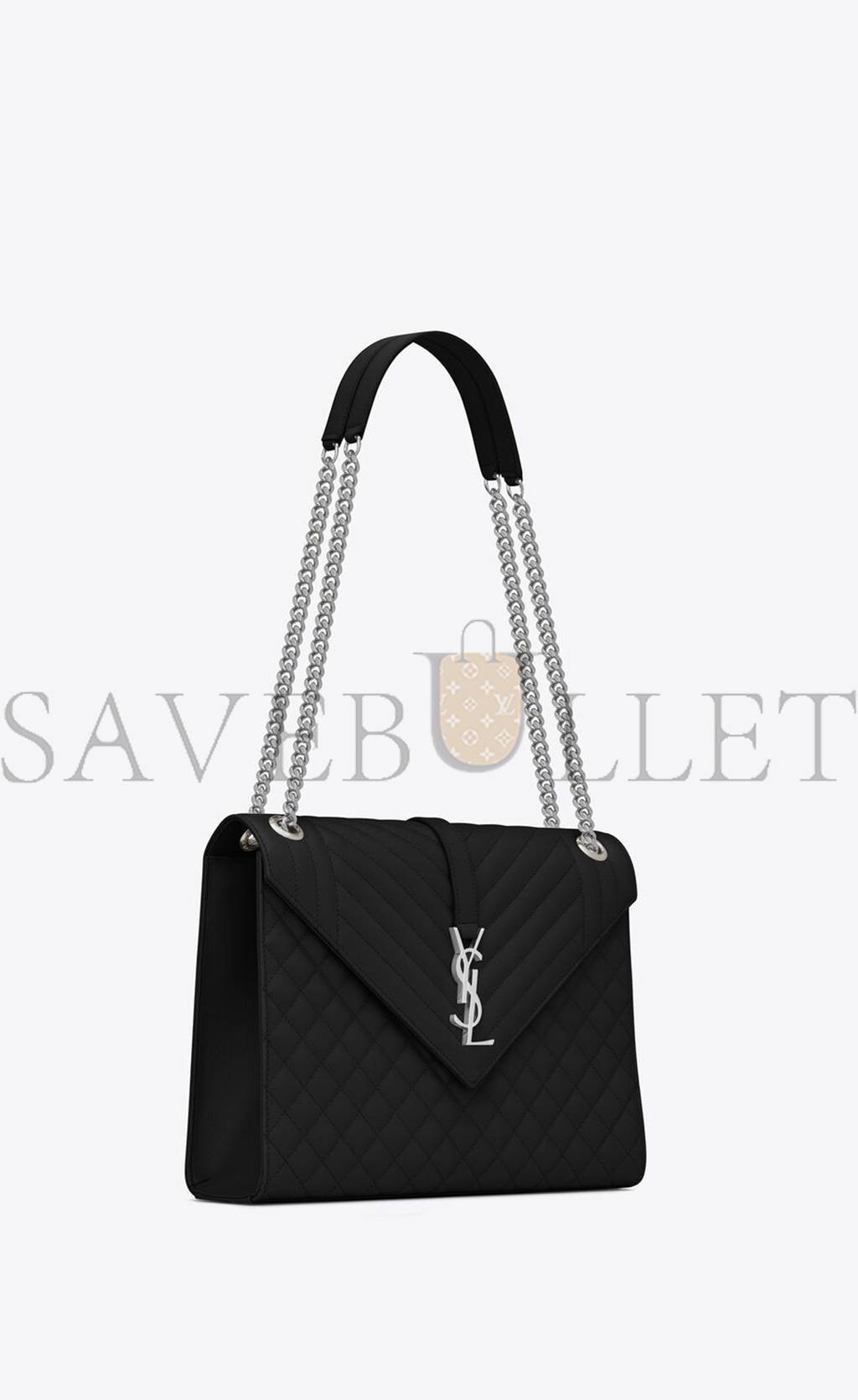 YSL ENVELOPE LARGE BAG IN MIX MATELASSÉ GRAIN DE POUDRE EMBOSSED LEATHER 600166BOW921000 (31*22*7.5cm) YSL ENVELOPE LARGE BAG IN MIX MATELASSÉ GRAIN DE POUDRE EMBOSSED LEATHER 600166BOW921000 (31*22*7.5cm)