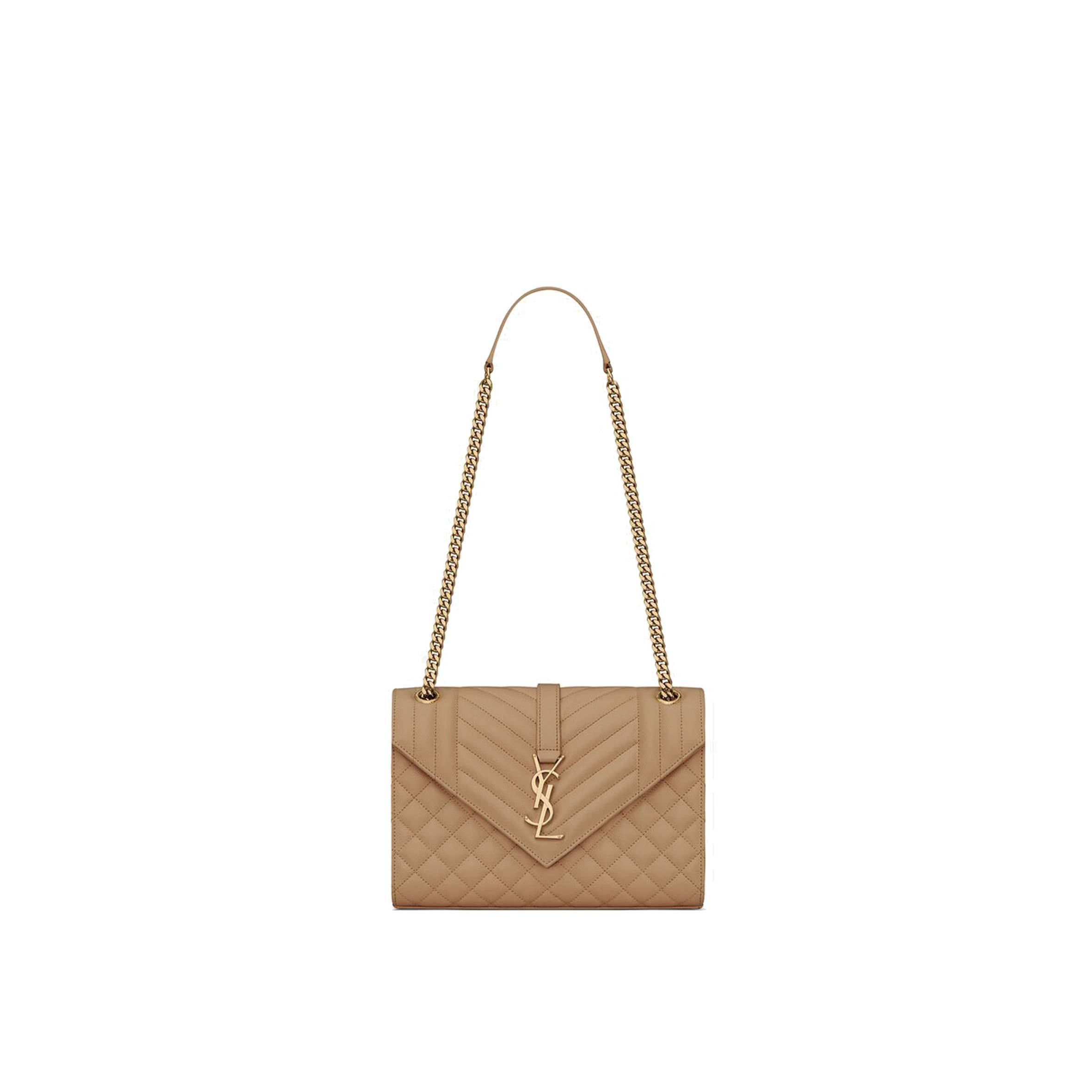YSL ENVELOPE MEDIUM CHAIN BAG IN MIX MATELASSÉ GRAIN DE POUDRE EMBOSSED LEATHER 600185BOW912346 (24*17.5*6cm) YSL ENVELOPE MEDIUM CHAIN BAG IN MIX MATELASSÉ GRAIN DE POUDRE EMBOSSED LEATHER 600185BOW912346 (24*17.5*6cm)
