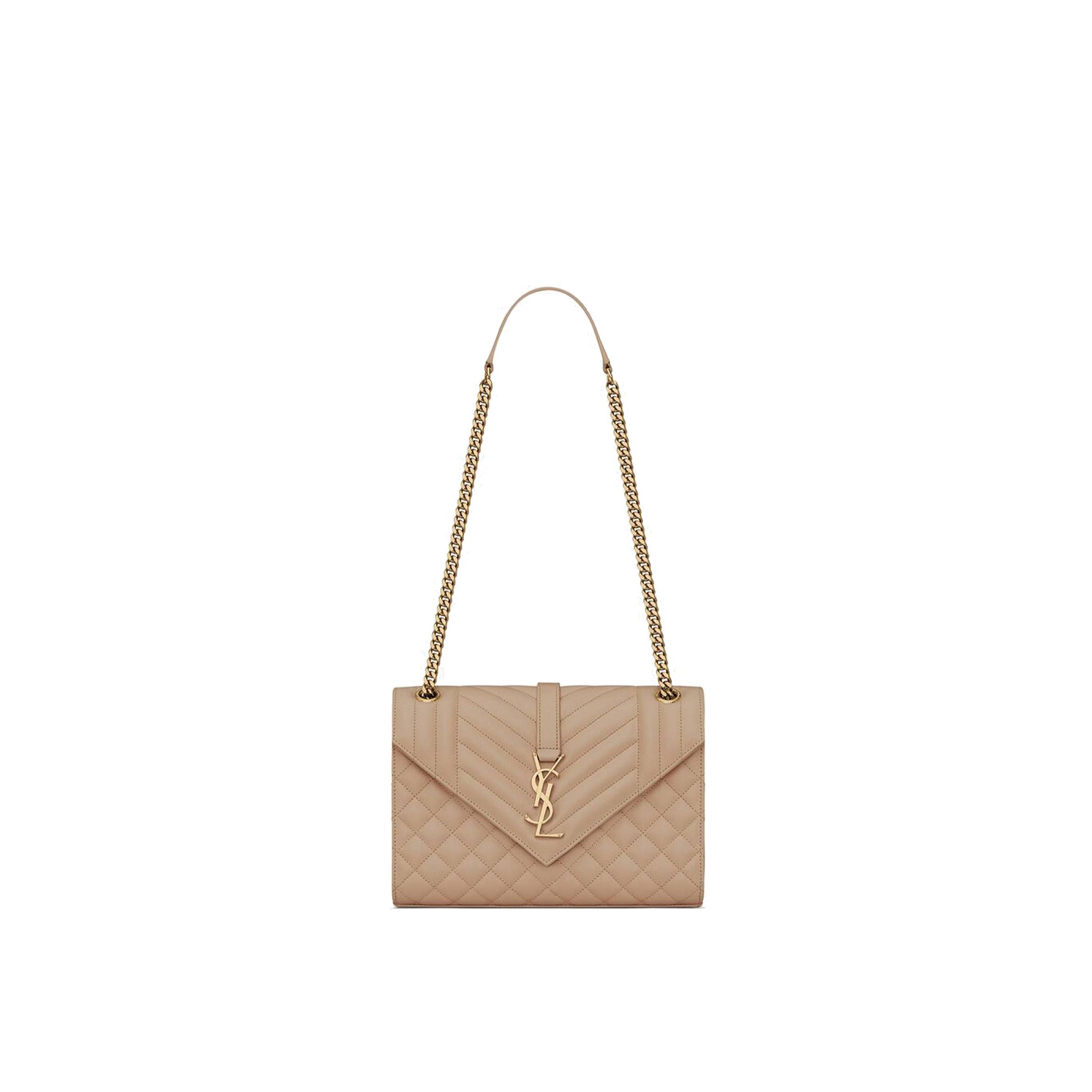 YSL ENVELOPE MEDIUM CHAIN BAG IN MIX MATELASSÉ GRAIN DE POUDRE EMBOSSED LEATHER 600185BOW912721 (24*17.5*6cm) YSL ENVELOPE MEDIUM CHAIN BAG IN MIX MATELASSÉ GRAIN DE POUDRE EMBOSSED LEATHER 600185BOW912721 (24*17.5*6cm)